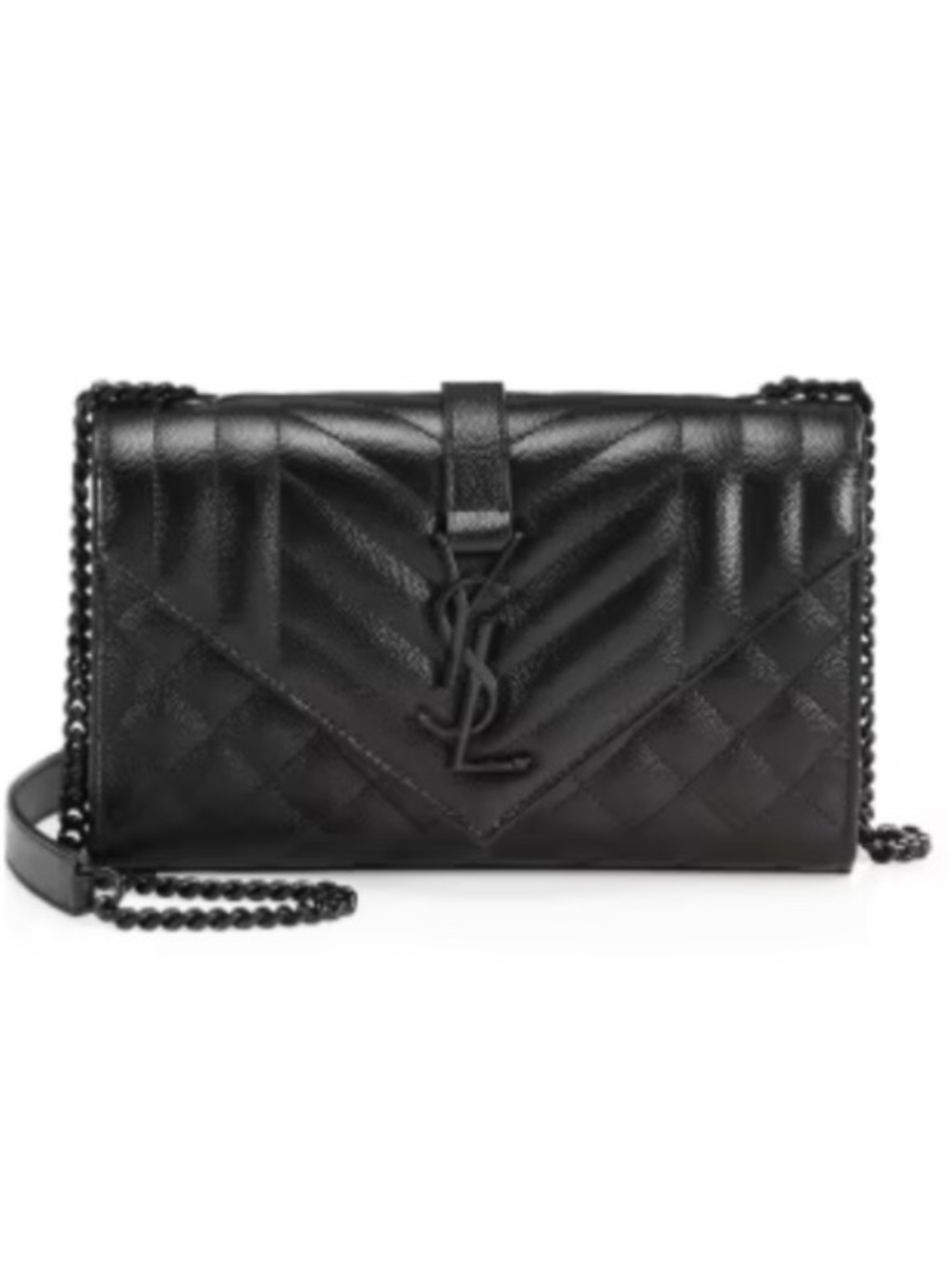 Black YSL Small Envelope Shoulder Bag
